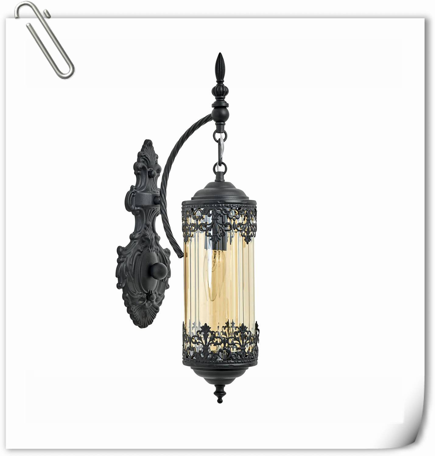 Alcott Hill® Crosse Amber Glass Mini Retro Antique Gothic Wall